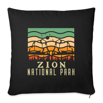 Zion National Park Utah Wandern Camping Outdoor - Sofakissenbezug 45 x 45 cm - Schwarz - Vorne