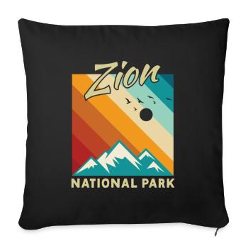 Zion National Park Utah Wandern Camping Outdoor - Sofakissenbezug 45 x 45 cm - Schwarz - Vorne
