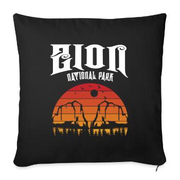 Zion National Park Utah Wandern Camping Outdoor - Sofakissenbezug 45 x 45 cm - Schwarz - Vorne