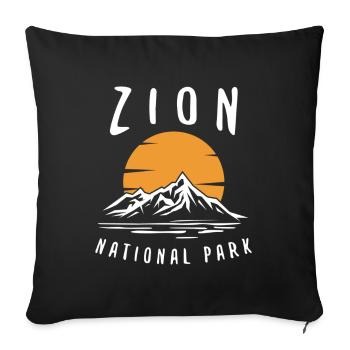 Zion National Park Utah Wandern Camping Outdoor - Sofakissenbezug 45 x 45 cm - Schwarz - Vorne