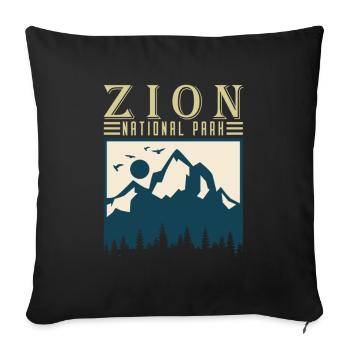 Zion National Park Utah Wandern Camping Outdoor - Sofakissenbezug 45 x 45 cm - Schwarz - Vorne