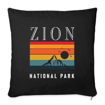 Zion National Park Utah Wandern Camping Outdoor - Sofakissenbezug 45 x 45 cm - Schwarz - Vorne