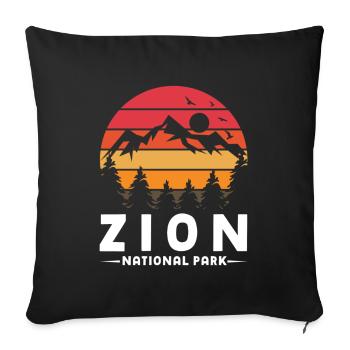 Zion National Park Utah Wandern Camping Outdoor - Sofakissenbezug 45 x 45 cm - Schwarz - Vorne