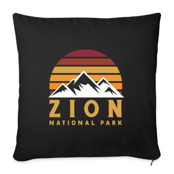 Zion National Park Utah Wandern Camping Outdoor - Sofakissenbezug 45 x 45 cm - Schwarz - Vorne