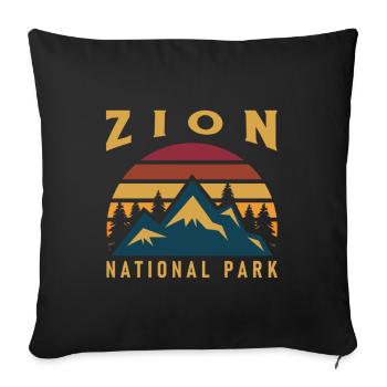 Zion National Park Utah Wandern Camping Outdoor - Sofakissenbezug 45 x 45 cm - Schwarz - Vorne