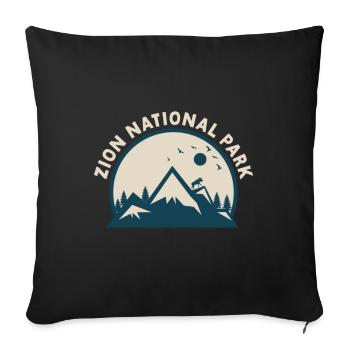 Zion National Park Utah Wandern Camping Outdoor - Sofakissenbezug 45 x 45 cm - Schwarz - Vorne