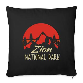 Zion National Park Utah Wandern Camping Outdoor - Sofakissenbezug 45 x 45 cm - Schwarz - Vorne