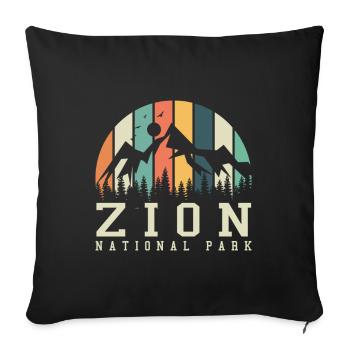 Zion National Park Utah Wandern Camping Outdoor - Sofakissenbezug 45 x 45 cm - Schwarz - Vorne