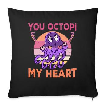 Tintenfisch Krake Oktopus Meer Tentakel Kraken - Sofakissenbezug 45 x 45 cm - Schwarz - Vorne
