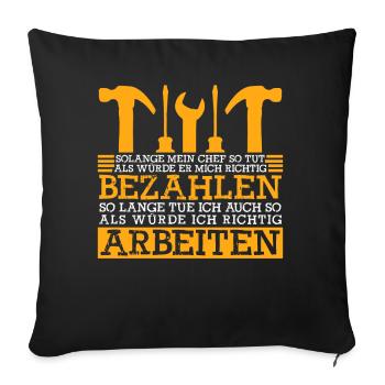 Handwerker Witz Handwerk - Sofakissenbezug 45 x 45 cm - Schwarz - Vorne