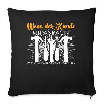 Handwerker Werkstatt Werkzeug Handwerk - Sofakissenbezug 45 x 45 cm - Schwarz - Vorne