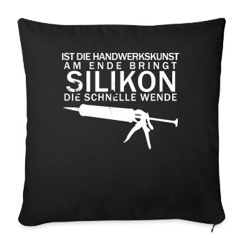 Handwerker Silikon Handwerk - Sofakissenbezug 45 x 45 cm - Schwarz - Vorne