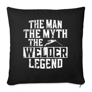 Welder Welding Dad Father Vintage - Sofa pillowcase 17,3'' x 17,3'' (45 x 45 cm) - black - Front