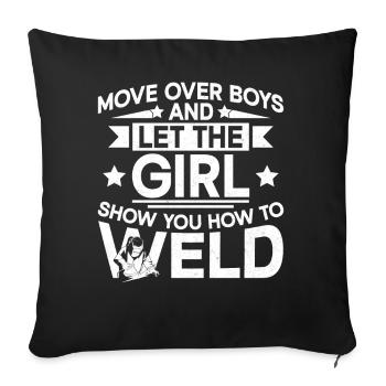 Soudeur Soudeur Soudeur Soudeur Femme Soudeur - Housse de coussin décorative 45 x 45 cm - noir - Devant