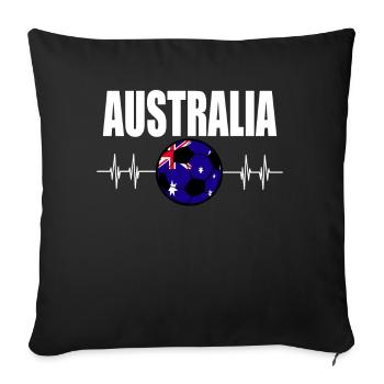 Football australien - Housse de coussin décorative 45 x 45 cm - noir - Devant