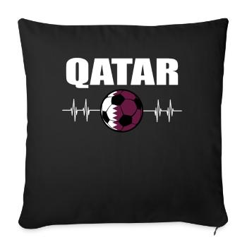 Qatar Football - Sofa pillowcase 17,3'' x 17,3'' (45 x 45 cm) - black - Front