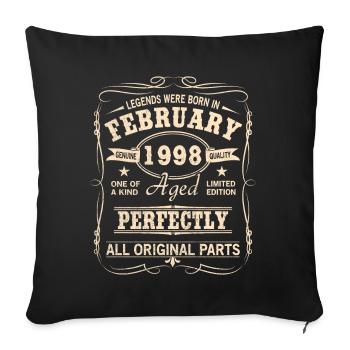 Millésime Février 1998 Anniversaire - Housse de coussin décorative 45 x 45 cm - noir - Devant