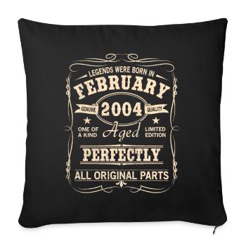 Millésime Février 2004 Anniversaire - Housse de coussin décorative 45 x 45 cm - noir - Devant