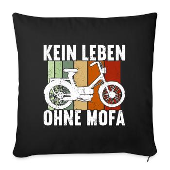 Mofa Mofas Moped Zweirad Mofafahrer Rollerfahrer - Sofakissenbezug 45 x 45 cm - Schwarz - Vorne