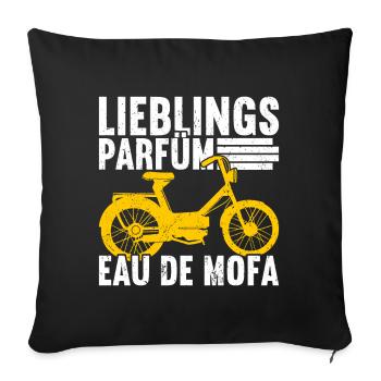 Mofa Mofas Moped Zweirad Mofafahrer Rollerfahrer - Sofakissenbezug 45 x 45 cm - Schwarz - Vorne