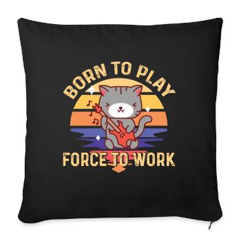 Cat Guitarist Rock Guitar Guitarist Musician Gita - Sofa pillowcase 17,3'' x 17,3'' (45 x 45 cm) - black - Front