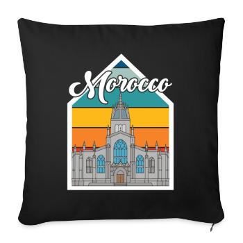 Marokko Skyline Afrika Stadt Gibraltar Ozean - Sofakissenbezug 45 x 45 cm - Schwarz - Vorne