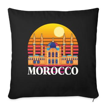 Marokko Tempel Afrika Gibraltar Marokkaner Strand - Sofakissenbezug 45 x 45 cm - Schwarz - Vorne