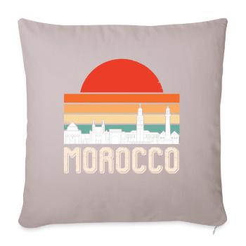 Maroc Skyline Afrique Gibraltar Souven marocain - Housse de coussin décorative 45 x 45 cm - taupe clair - Devant