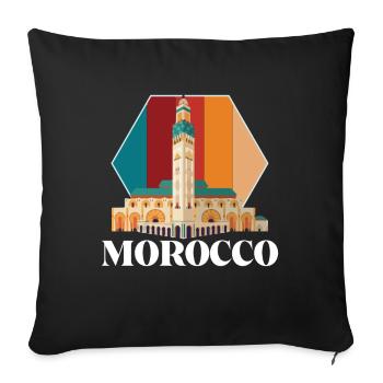 Marokkaner Souvenir Marokko Skyline Afrika Gibralt - Sofakissenbezug 45 x 45 cm - Schwarz - Vorne