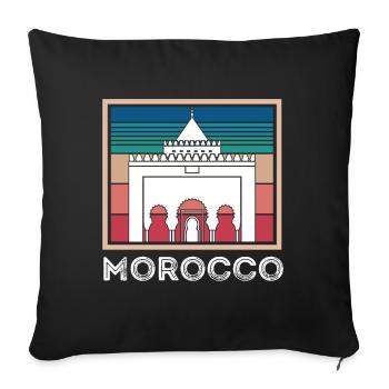 Souvenir Marokko Skyline Afrika Gibraltar Marokkan - Sofakissenbezug 45 x 45 cm - Schwarz - Vorne