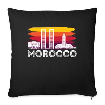 Marokkaner Tourist Marokko Skyline Afrika Gibralta - Sofakissenbezug 45 x 45 cm - Schwarz - Vorne