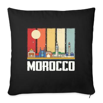 Afrika Marokko Skyline Marokkaner Afrikanisches So - Sofakissenbezug 45 x 45 cm - Schwarz - Vorne