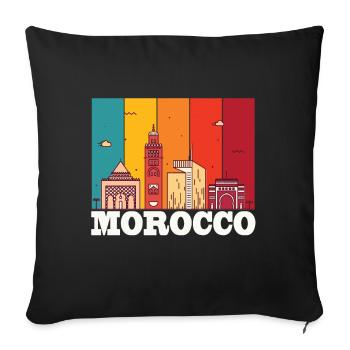 Marokko Skyline Afrika Souvenir Marokkaner Gibralt - Sofakissenbezug 45 x 45 cm - Schwarz - Vorne