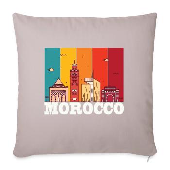 Maroc Skyline Afrique Souvenir Marocain Gibralt - Housse de coussin décorative 45 x 45 cm - taupe clair - Devant