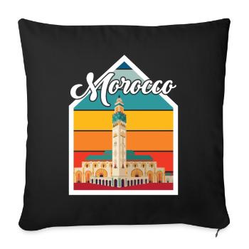 Afrique Souvenir Maroc Skyline Marok africain - Housse de coussin décorative 45 x 45 cm - noir - Devant