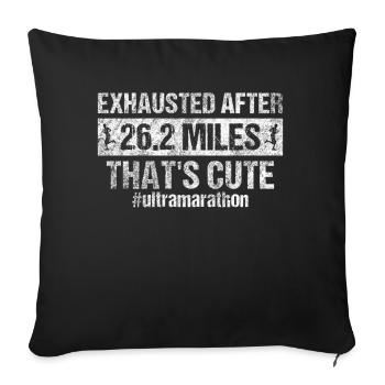 Épuisé après 26,2 miles Ultramarathon - Housse de coussin décorative 45 x 45 cm - noir - Devant