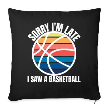 Drôle de joueur de basket-ball - Housse de coussin décorative 45 x 45 cm - noir - Devant