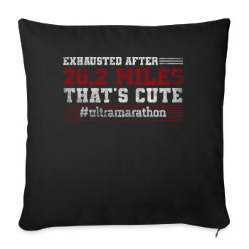 Épuisé après 26,2 miles Ultramarathon - Housse de coussin décorative 45 x 45 cm - noir - Devant