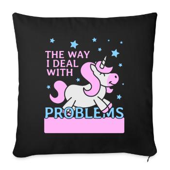 The Way I Deal With Problems - Sofa pillowcase 17,3'' x 17,3'' (45 x 45 cm) - black - Front