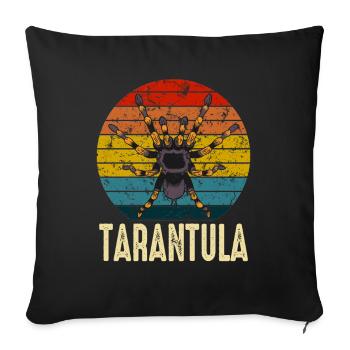 Retro Tarantula Propriétaire Pet Spider - Housse de coussin décorative 45 x 45 cm - noir - Devant