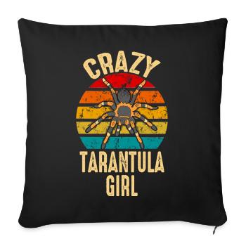 Crazy Tarantula Girl Pet Spider Arachnid - Sofa pillowcase 17,3'' x 17,3'' (45 x 45 cm) - black - Front