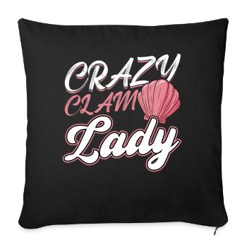 Crazy Clam Lady - Décorticage - Housse de coussin décorative 45 x 45 cm - noir - Devant