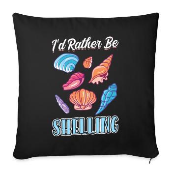 Je préfère peler - Coquillages - Housse de coussin décorative 45 x 45 cm - noir - Devant