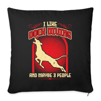 I like dogs diving and maybe 3 people - Sofa pillowcase 17,3'' x 17,3'' (45 x 45 cm) - black - Front