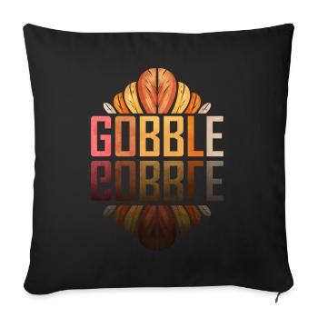 Gobble Gobble Turkey Saying Mirrored Thanksgiving - Sofa pillowcase 17,3'' x 17,3'' (45 x 45 cm) - black - Front