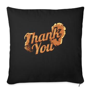 Merci Turquie pour Thanksgiving - Housse de coussin décorative 45 x 45 cm - noir - Devant
