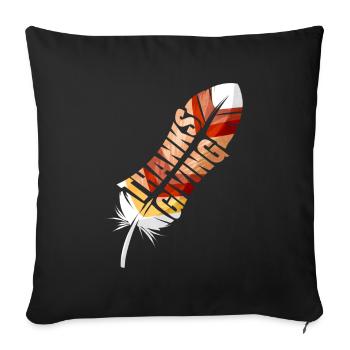 Noble Colorful Turkey Feather Thanksgiving - Housse de coussin décorative 45 x 45 cm - noir - Devant