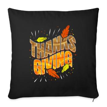 Thanks Giving Logo for Thanksgiving - Sofa pillowcase 17,3'' x 17,3'' (45 x 45 cm) - black - Front