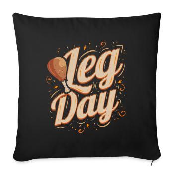 Dinde Tambour Jambe Jour de Thanksgiving - Housse de coussin décorative 45 x 45 cm - noir - Devant