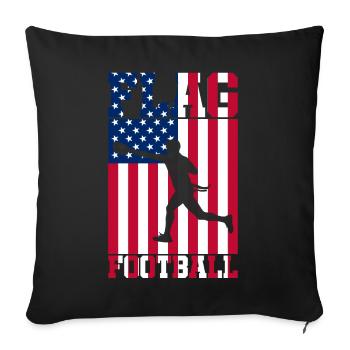 Flag Football USA player American flag - Sofa pillowcase 17,3'' x 17,3'' (45 x 45 cm) - black - Front